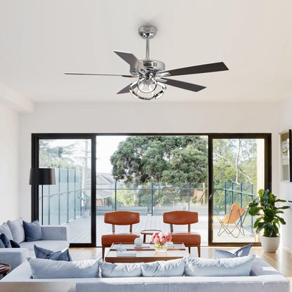 52" Zelda Modern DC Motor Downrod Mount Reversible Ceiling Fan with Remote Control