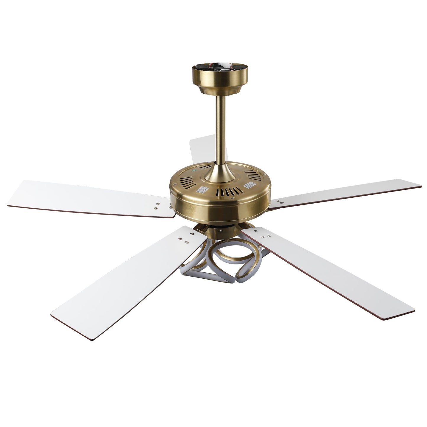52 Inch Boyd Antique-bronze Golden Downrod Mount RGB LED Smart Fan