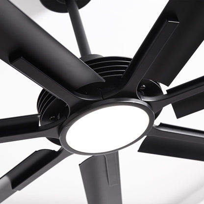 84 Inch 100 Inch Padus Black Large Size Ceiling Fan with Dimmable Lighting and Remote Control