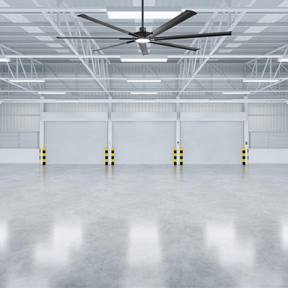 84 Inch 100 Inch Padus Black Large Size Ceiling Fan with Dimmable Lighting and Remote Control