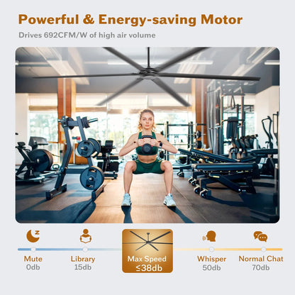 120 Inch HVLS Fan Jupiter Industrial Aluminum Extra Large Ceiling Fan with Remote Control