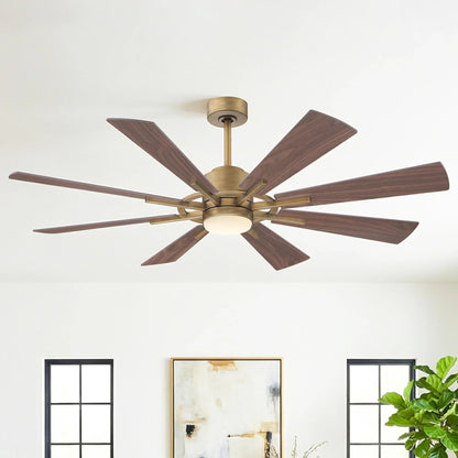 60" Oretha Windmill 8 Blade Led Indoor Oil Rubbed Bronze Ceiling Fan with Remote And Light Kit Included