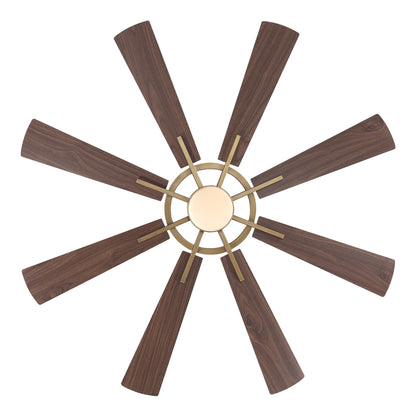 60" Oretha Windmill 8 Blade Led Indoor Oil Rubbed Bronze Ceiling Fan with Remote And Light Kit Included
