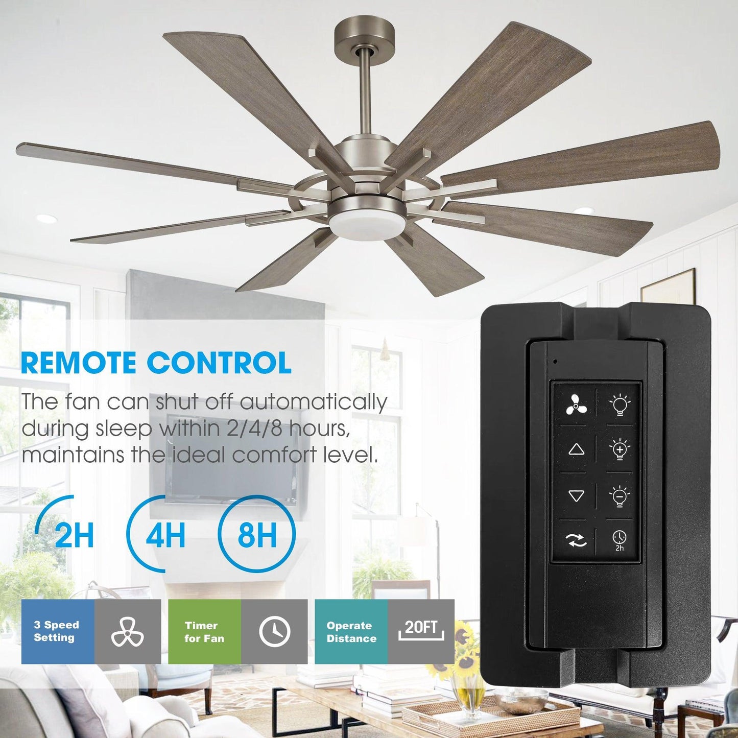 60" Oretha Windmill 8 Blade Led Indoor Oil Rubbed Bronze Ceiling Fan With Remote And Light Kit Included