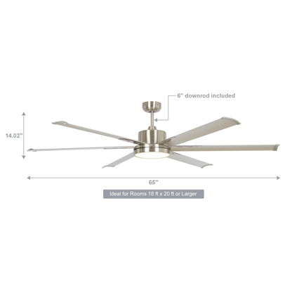 65'' Inch Freda DC Motor Modern Ceiling Fan Led Light Remote Control