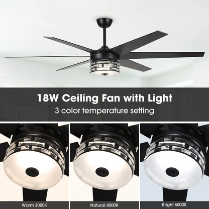 70" Black Modern Ceiling Fan