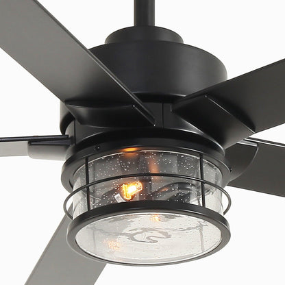 65" Modern DC Motor Downrod Mount Reversible Ceiling Fan With Lighting And Remote Control