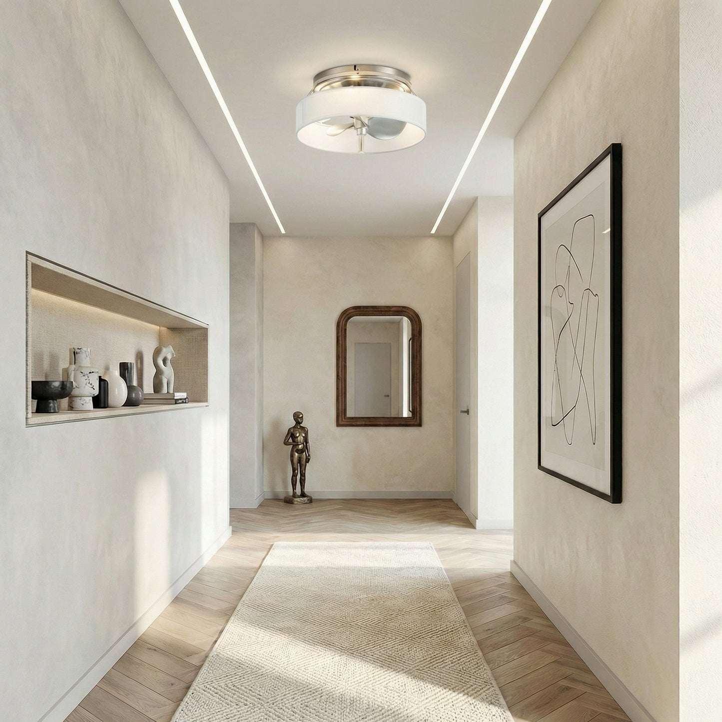 Vaczon 13" Modern Flush Mount Ceiling Fan