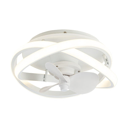 Vaczon 13" Flush Mount Caged Fan with Light and Remote Control