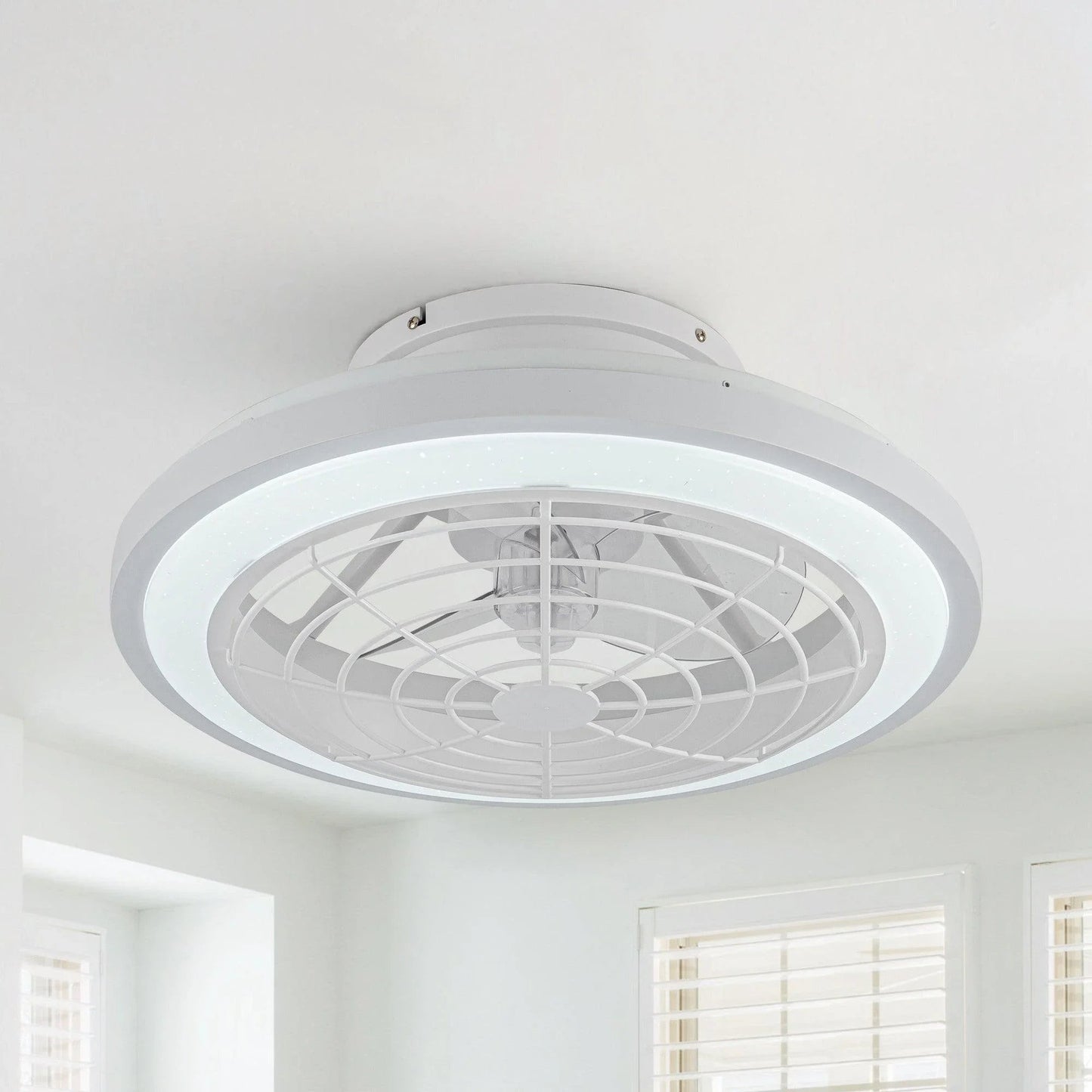 20" Ikon Modern DC Motor Flush Mount Reversible Ceiling Fan with Lighting and Remote Control