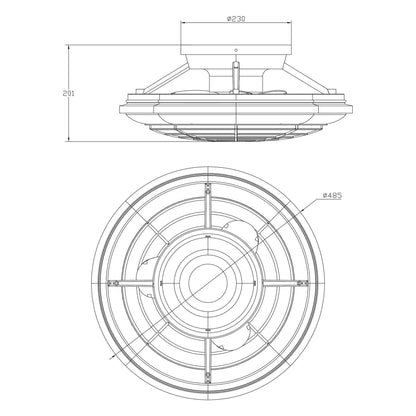 20" Ikon Modern DC Motor Flush Mount Reversible Ceiling Fan with Lighting and Remote Control
