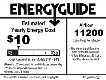84 Inch 100 Inch Silent Storm Extra Large Ceiling Fan with Remote Control