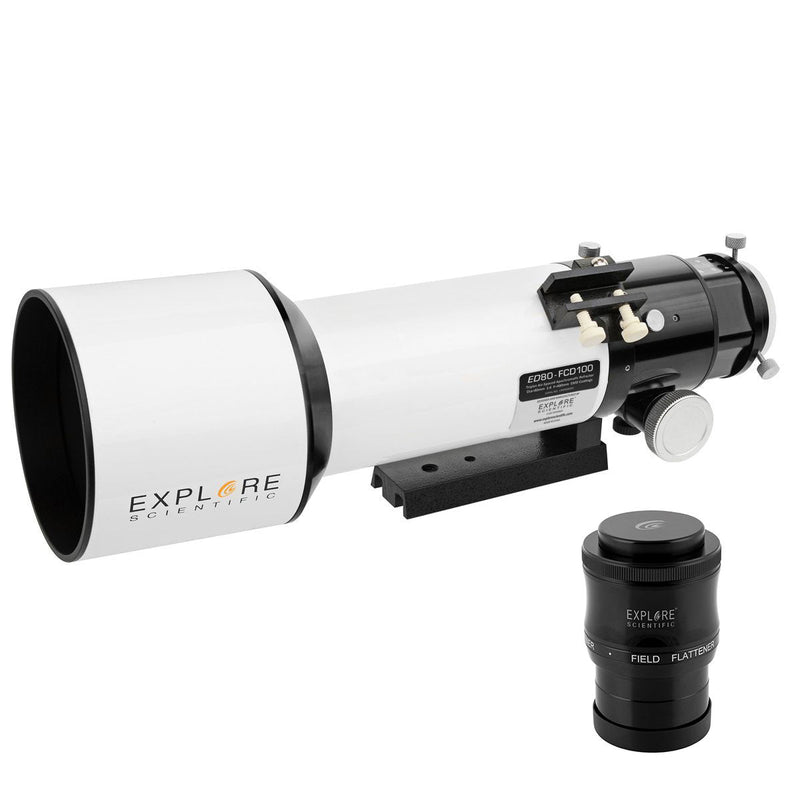 ED80-FCD100 Series Air-Spaced Triplet Refractor Telescope and Field Flattener f/5 to f/7