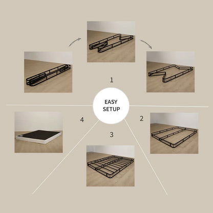 Full size 8-inch Metal Frame Box-Spring Mattress Foundation with Cover