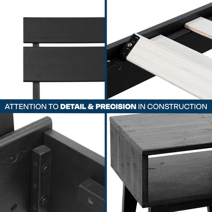 [Buy 1 Get 1] Aurora Solid Wood Bed Frame & Nightstand