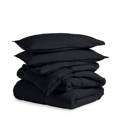 Full/Double size Luxuriously Soft Down Alternative Comforter Set in Black