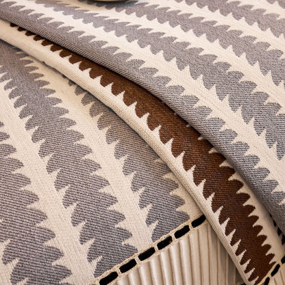 Vertical Stripes Sectional Sofa Cover Slipcover - Non-Slip, Fits L-Shape Couches