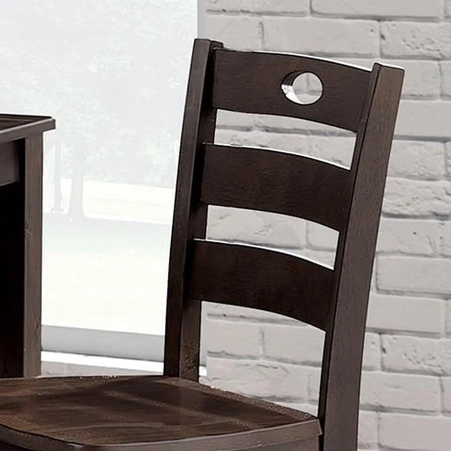 36"H Solid Rubberwood and Wood Veneer 5-Piece Counter Ht. Table Set