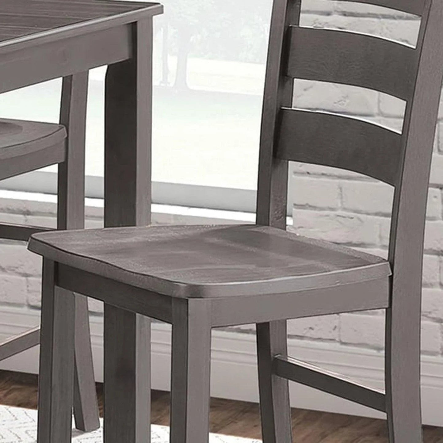 36"H Solid Rubberwood and Wood Veneer 5-Piece Counter Ht. Table Set