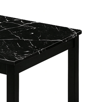 Findlay 3-Piece 47.5 in. Rectangle Faux Marble Top Coffee Table Set with Solid Wood Legs