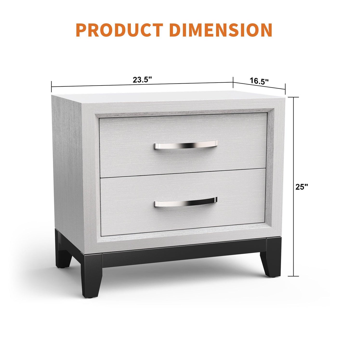 Furniture of America Lucien Modern Wood Nightstand with 2 Drawers