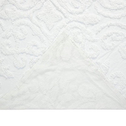 Full Size 100-Percent Cotton Chenille 3-Piece Coverlet Bedspread Set in White