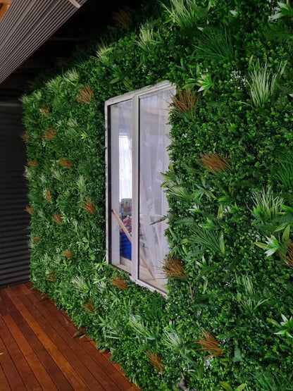 Wild Tropics Artificial Vertical Garden Green Wall Panel 40×40in 11 SQ FT – UV Resistant – Commercial Grade