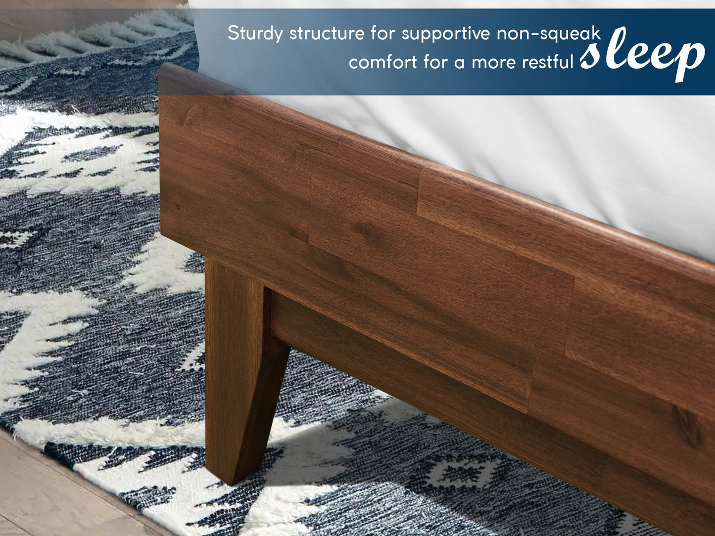 [Buy 1 Get 1] Aurora Solid Wood Bed Frame & Nightstand Set
