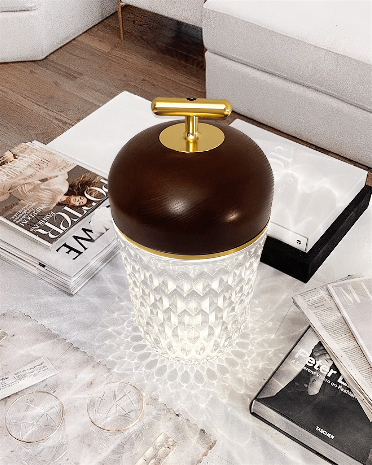 Folia Crystal Portable Table Lamp