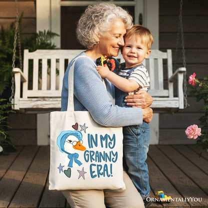 In My Granny Era Goose Tote Bag, Funny Grandma Doodle Gift Shopper