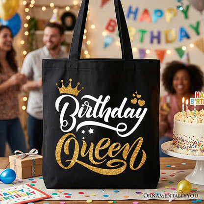 Birthday Queen Tote Bag, Glam Party Tote Bag for Stylish Women