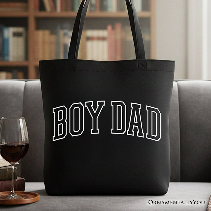 Boy Dad Varsity Tote Bag, Father's Day Gift Shopper