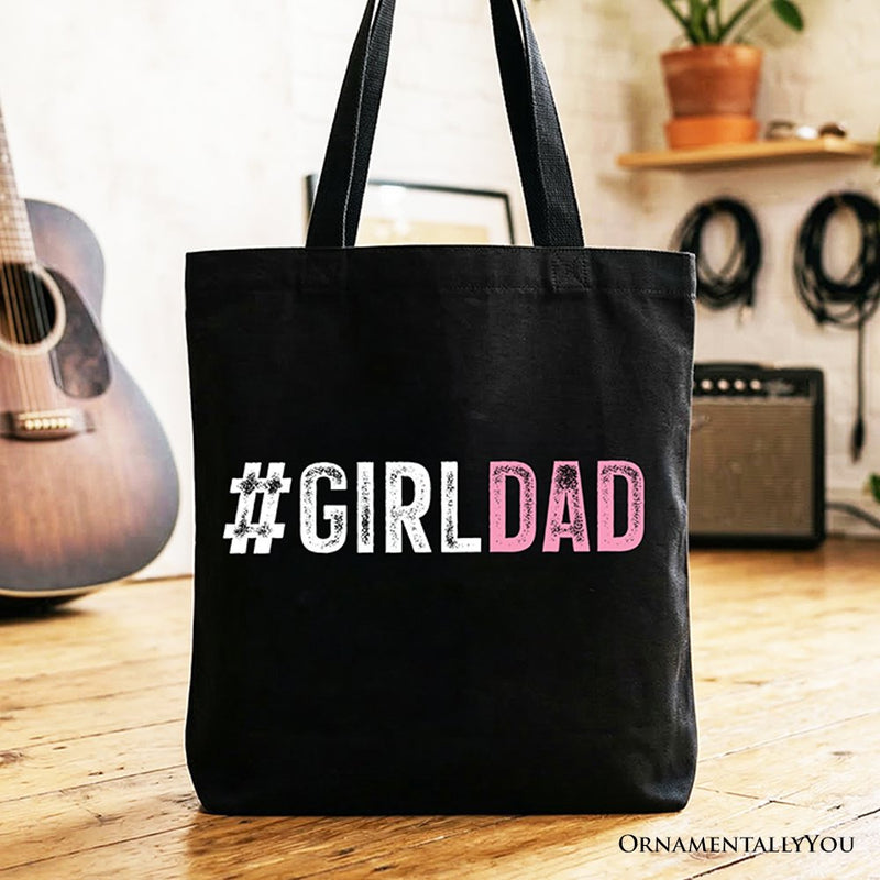 Hashtag Girl Dad Tote Bag, Gift Shopper for Proud Daughter's Father