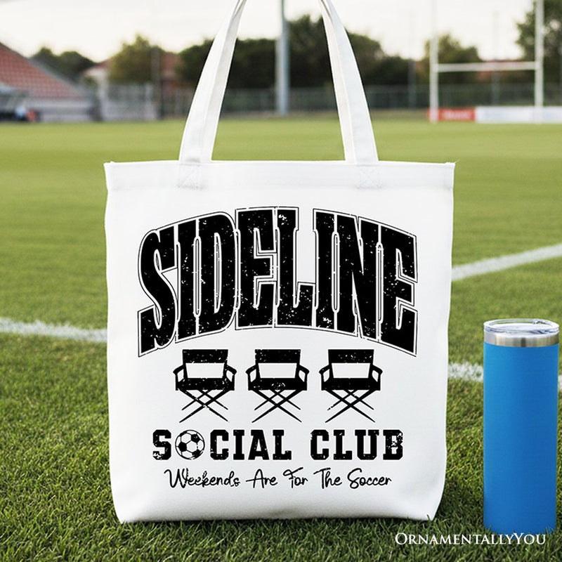 Sideline Social Club Soccer Tote Bag, Weekends Are for the Soccer Game Day Sports Gift Shopper