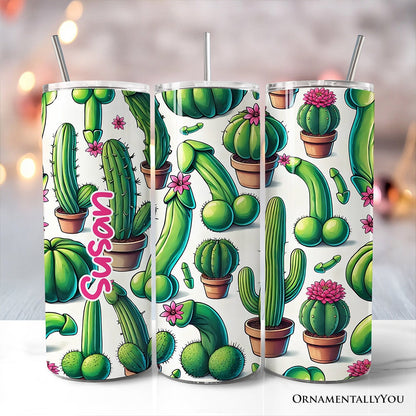 Valentine Adult Humor 20oz Personalized Tumbler With Lid and Stainless Steel Straw, Funny Cactus Gift Cup