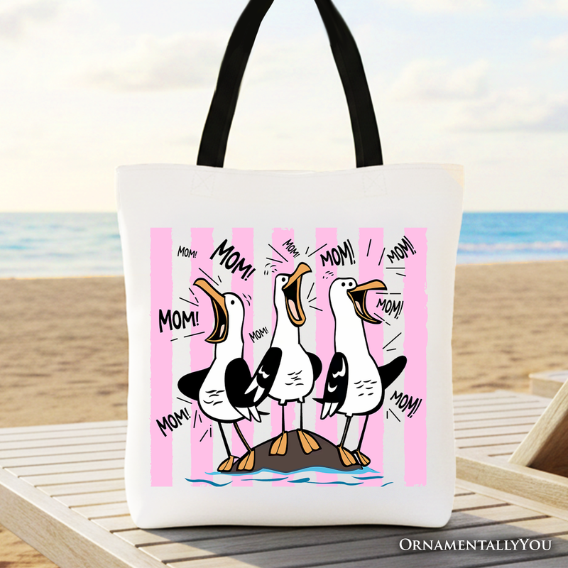 Seagull Mom Coquette Tote Bag, Funny Beach Gift Shopper for Mothers