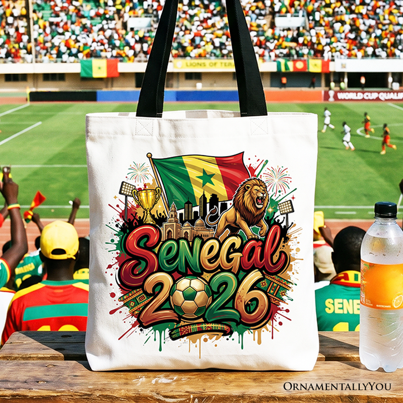 Senegal 2026 Soccer Cup Global Championship Tote Bag, Fans Football Gift Shopper