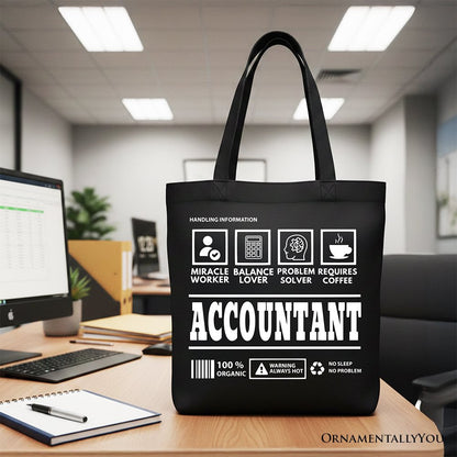 Accountant Nutrition Facts Tote Bag, Bookkeeper Humor Gift Shopper