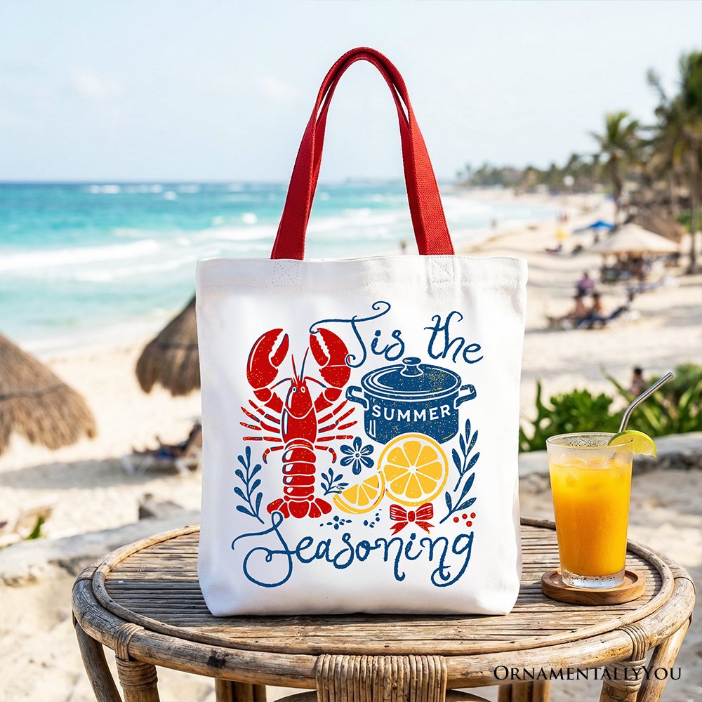 Crawfish Boil Season Summer Tote Bag, Seafood Funny Retro Gift Shopper