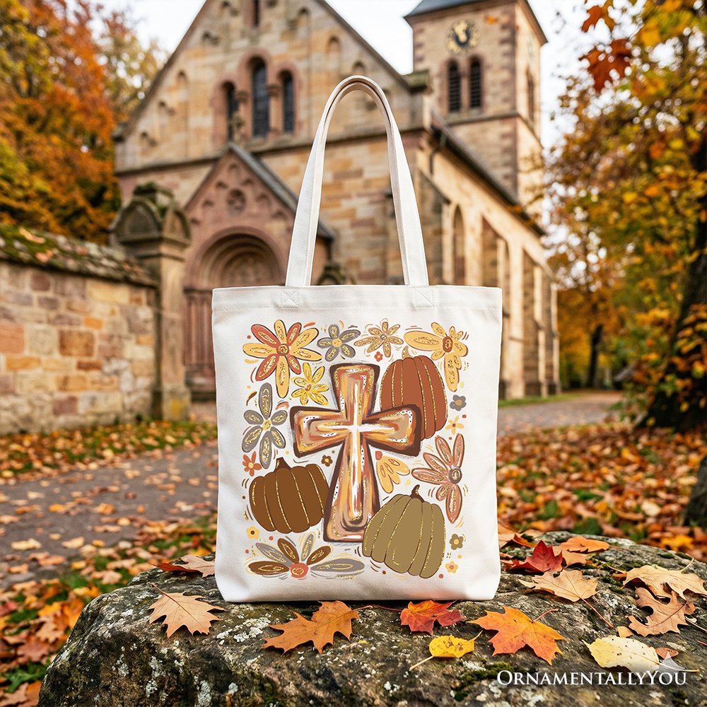 Fall Blessings Tote Bag, Autumn Christian Faith Gift Shopper