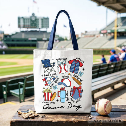 Game Day Baseball Tote Bag, Gift Shopper for Sports Fans