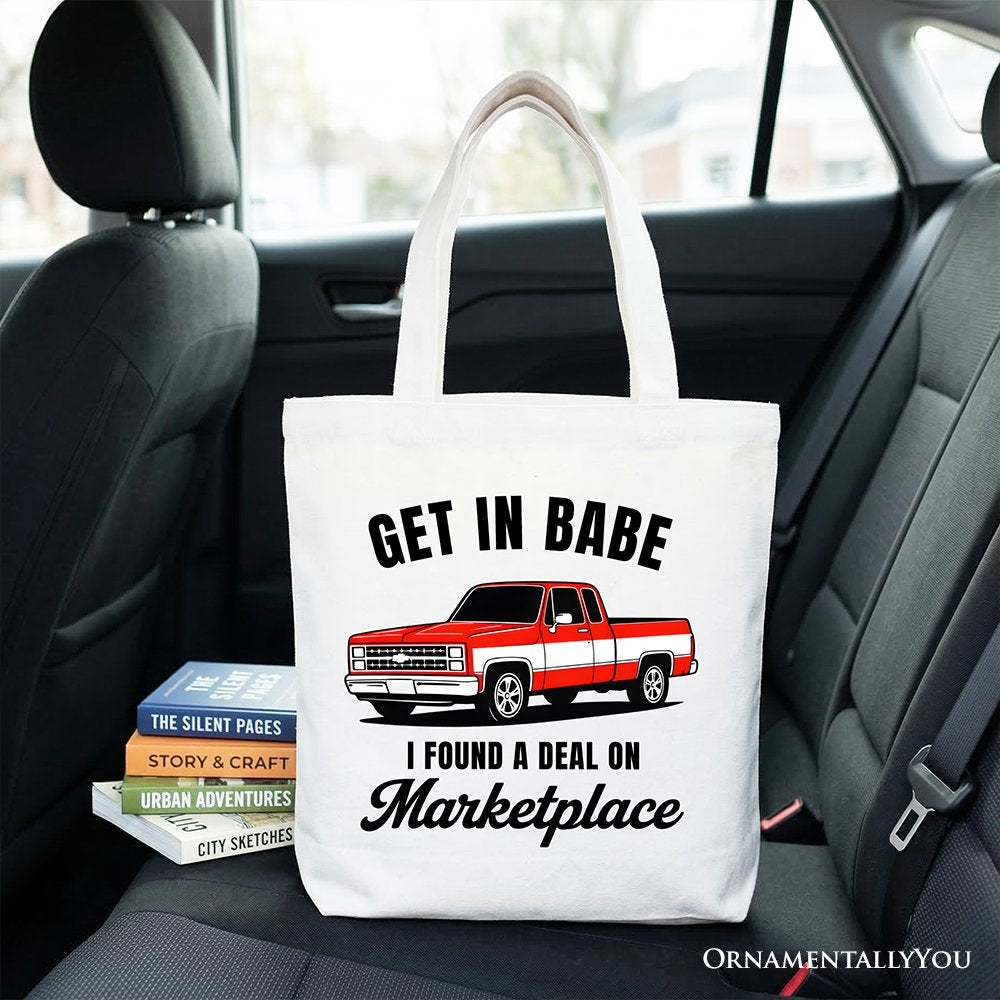 I Found A Deal On Marketplace Tote Bag, Funny Red Truck Gift Shopper
