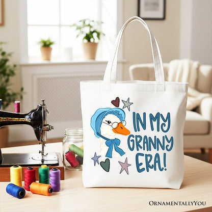 In My Granny Era Goose Tote Bag, Funny Grandma Doodle Gift Shopper