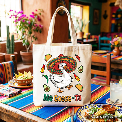 Me Goose-Ta Funny Tote Bag, Mexican Sombrero Goose Gift Shopper