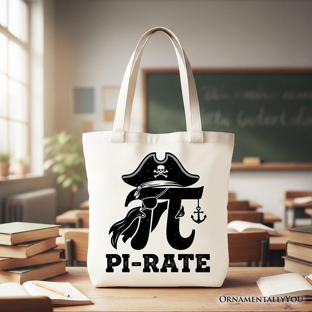 Pi 3.14 Pirate Tote Bag, Funny Math Pun Pi Day Gift Shopper
