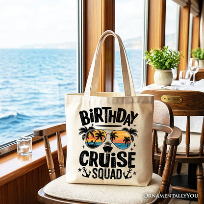 Birthday Cruise Squad Tote Bag, Tropical Vacation Cruise Trip Gift Shopper
