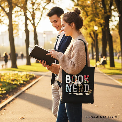 Book Nerd Collage Retro Tote Bag, Bookish Booktok Librarian Gift Shopper