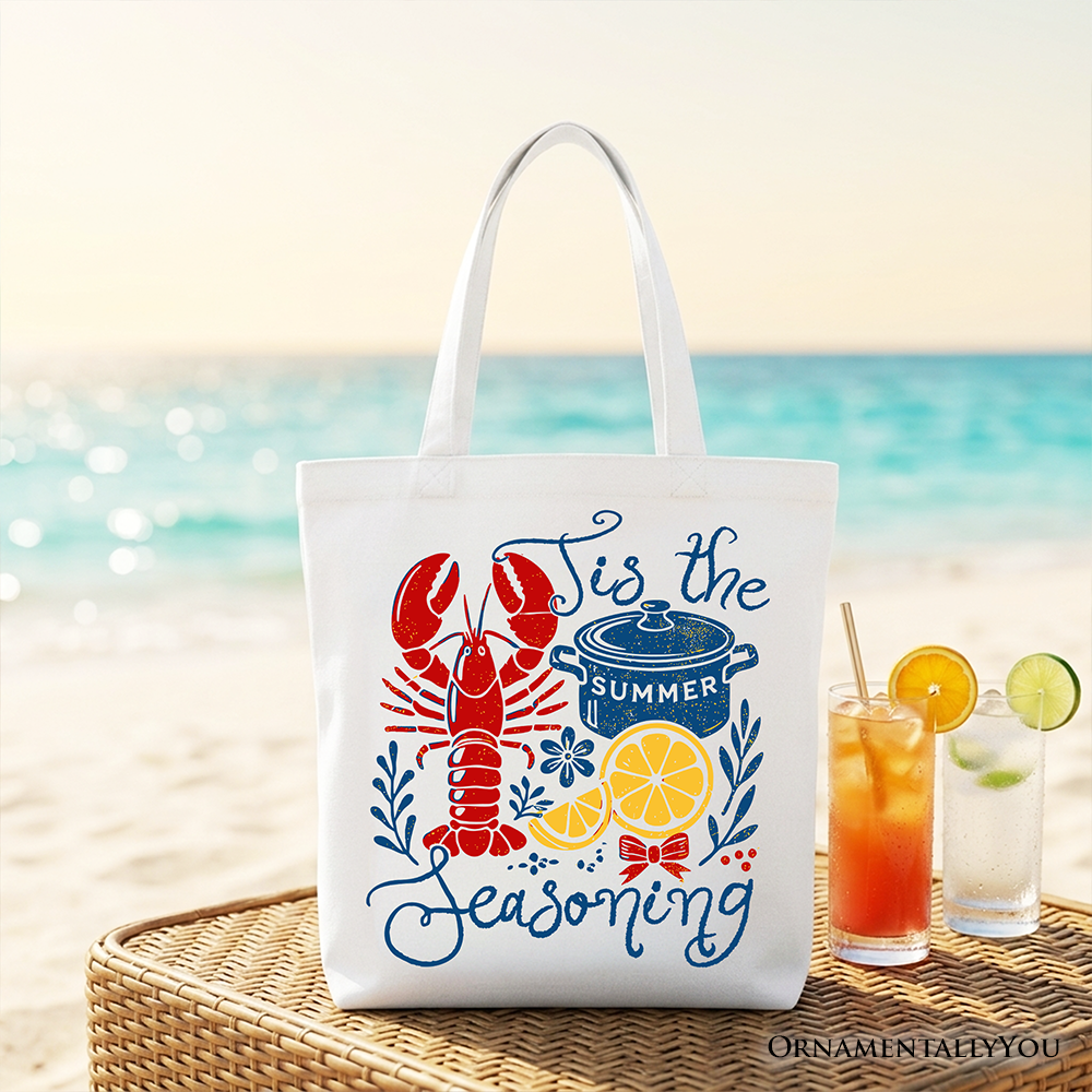 Crawfish Boil Season Summer Tote Bag, Seafood Funny Retro Gift Shopper