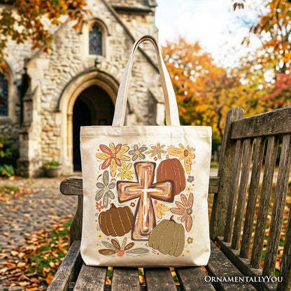 Fall Blessings Tote Bag, Autumn Christian Faith Gift Shopper