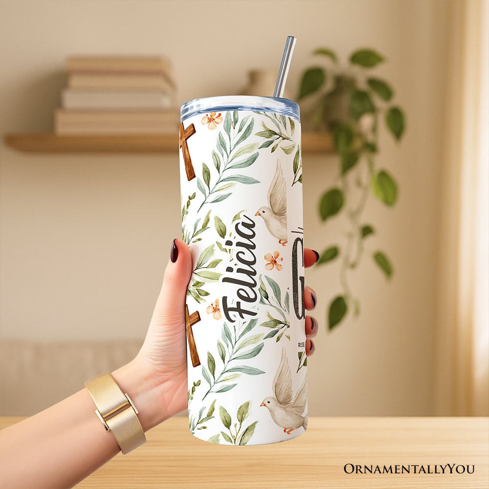Glory Isaiah 60:1 Christian 20oz Personalized Tumbler With Lid and Stainless Steel Straw, Faith Scripture Inspirational Gift Cup